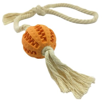 Dog Chew Cotton Rope Biting Knot Toy Rubber Biting Pet Molar Ball