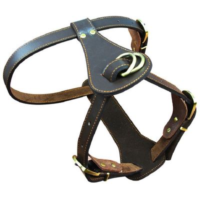 Leather Pet Harness Leash For Medium Dogs Pit Bull Boxer Mastiff