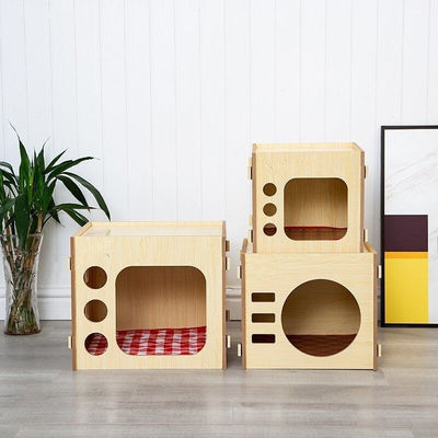 Solid Wood Timber Dog Bed Cat Passage Small Teddy Combination Universal