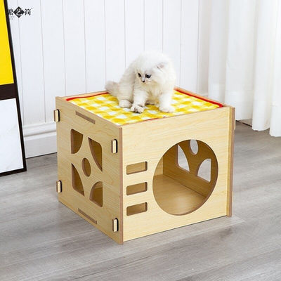 Solid Wood Timber Dog Bed Cat Passage Small Teddy Combination Universal