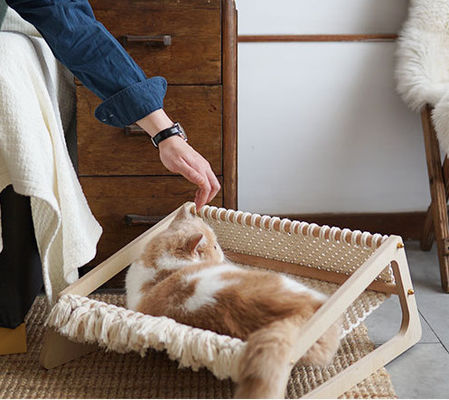 Wooden Cat Lounger Bed Chair Hammocks 2 In 1