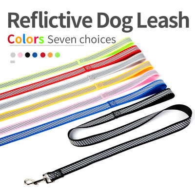 Snap On Adjustable Dog Collar Nylon Braided Dog Rope Reflective Pet Leash