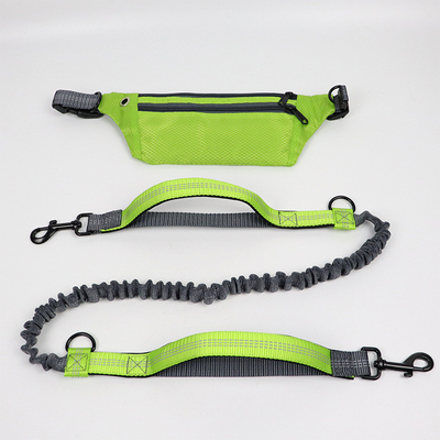 Pet Reflective Hands Free Leash With Waist Bag And Telescopic Adjustment Dog Upgraded Foam Hand Grip Leash