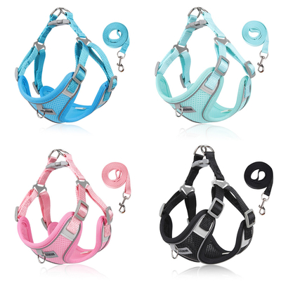 Pet Reflective Adjustable Harness Dog Breathable Mesh Harness And Leash Set