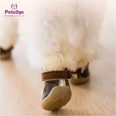 8pounds Striped Suede Anti Slip Shoes For Dogs