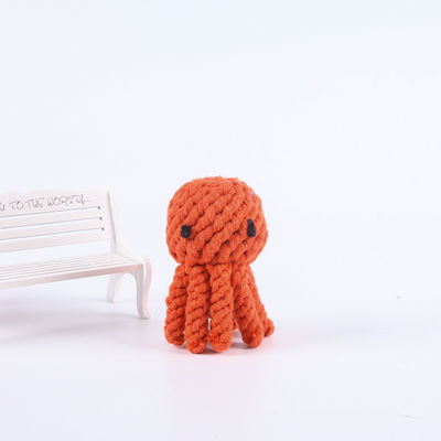 Hand Woven Octopus Dog Cotton Rope Toy 10X6.5cm For Gnawing