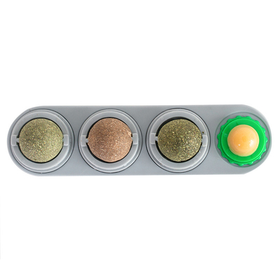 Catnip Balls 4pcs Cat Snack Lollipop Self Adhensive Wall