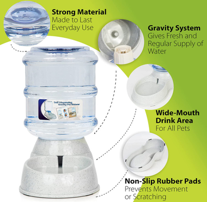 Dispensing Pet Waterer Plastic Cat Bowls / Dog Water Bottle And Bowl