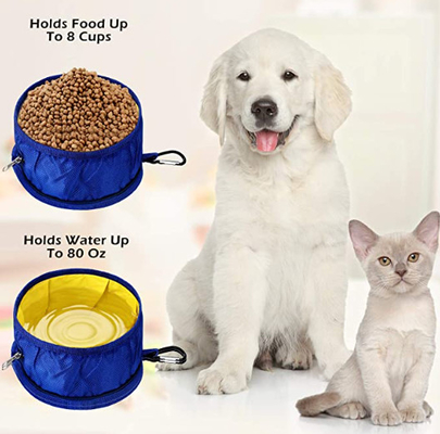Collapsible Dog Travel Bowls Portable Pet Water Bowls With Zipper