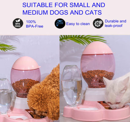 Plastic Automatic Pet Food Bowl For Small Medium Cats Dogs 2.2L