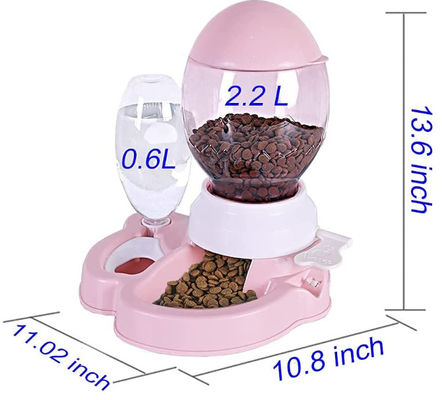 Plastic Automatic Pet Food Bowl For Small Medium Cats Dogs 2.2L
